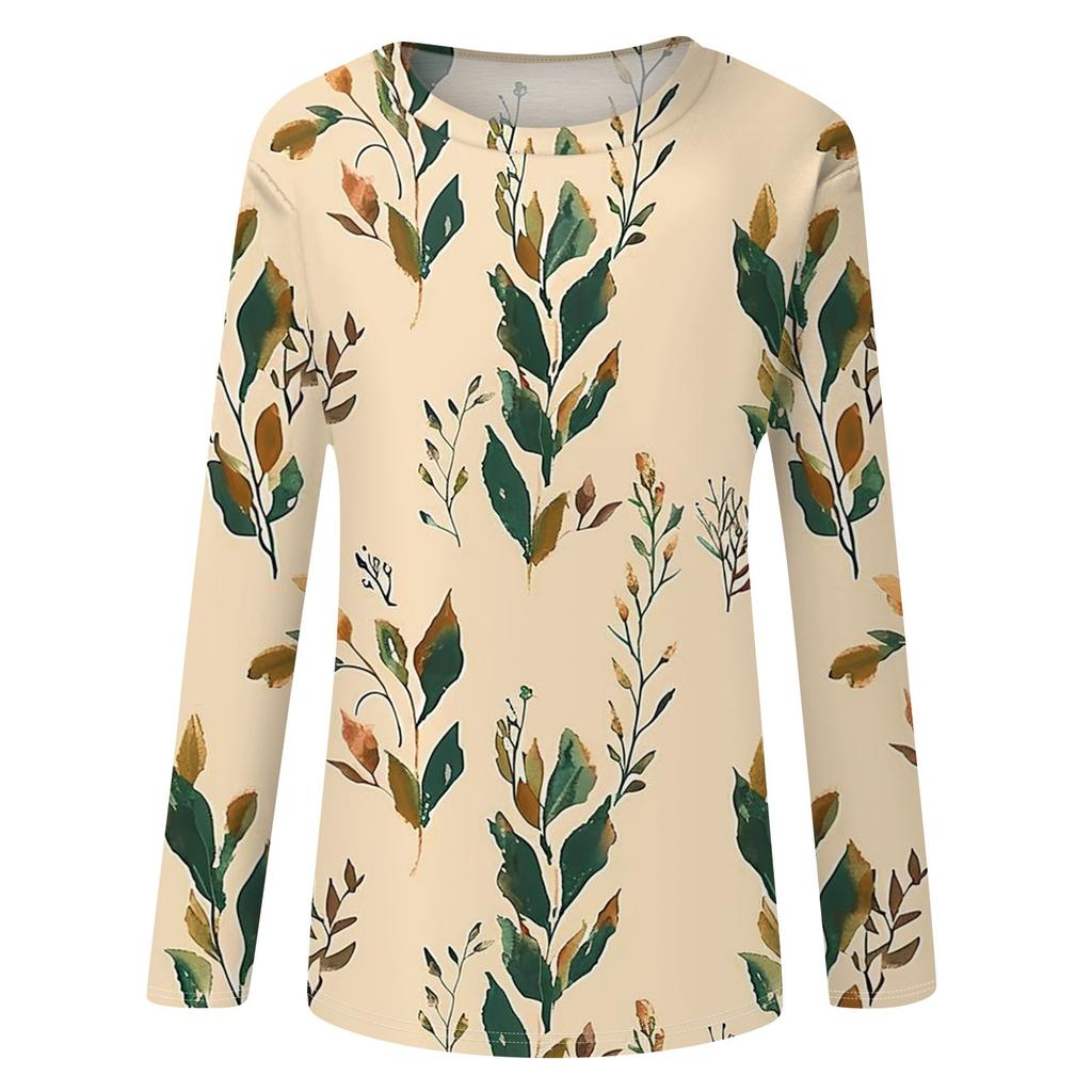 Womens Long Sleeve Round Neck Shirts Basic Tee Casual Top Fall Trendy Tunic Outfits Fitted T Shirts