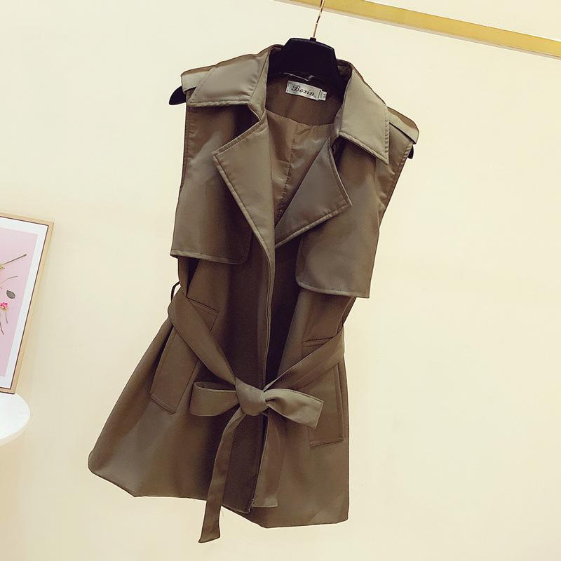 Тренчкот жилет женский весна и осень новый безрукавный жилет жилет костюм внешний жилет куртка женская