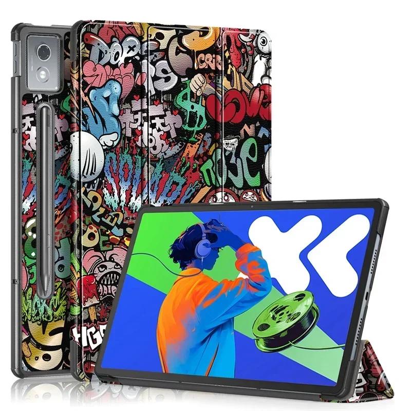 For Lenovo Idea Tab Pro Case 12.7 inch Trifold Magnetic Leather Stand Hard Smart Cover For Lenovo idea tab pro 2025 tb373fu Case