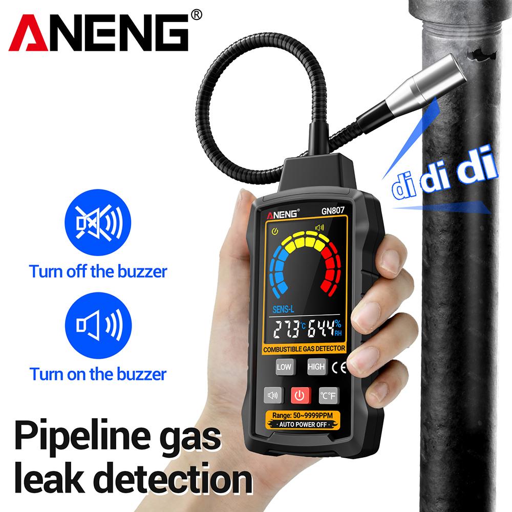 Aneng GN807 Детектор горючих газов Тестер утечки газа 50~10000PPM Автомобильный кондиционер AC Фреон Галоген Бытовой Детектор утечки природного газа с сигнализацией
