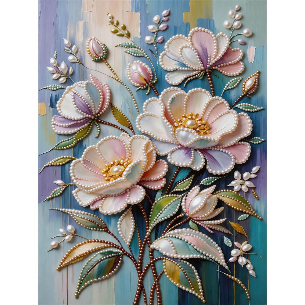 Frameless Diy Pearl Painting 5d Bouquet Pattern Painting Kit Suitable For Home Living Room Bedroom And Other Wall Decoration Art Paintings