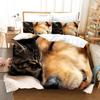Lovely Animal Dogs Cats Pets Comfortable Duvet Quilt Cover Pillowcase Bedding Set Children Bedroom Decoration Home Textile