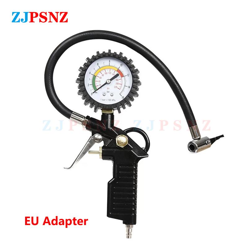 Car Tire Pressure Gauge Pressure Gun Type 0-16Bar/0-220Psi For Air Compressor Car Motorcycle SUV Inflator Pump Tire Repair Tools