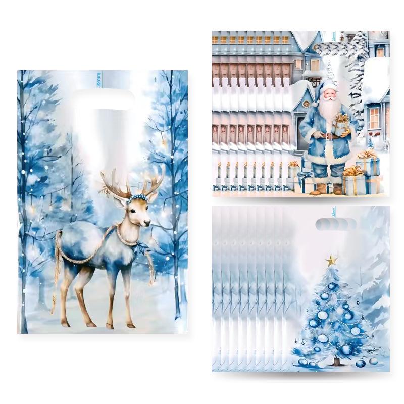 Christmas Gift Bag Printed Design Pearl Film Candy Bag Holiday Party Favor Handbag