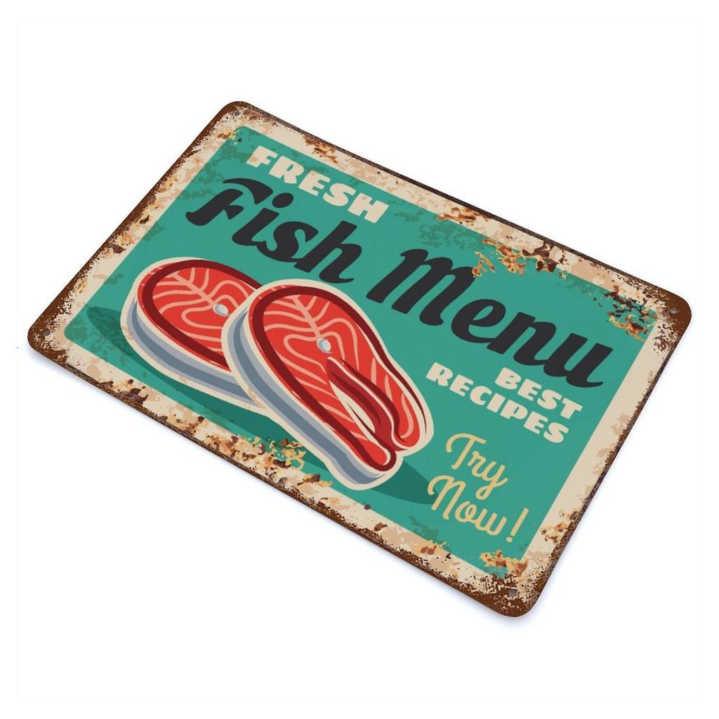 1-Pack rusty metal art board, 20×30cm and 30×40cm, distressed vintage sign for workshop, garage or game room