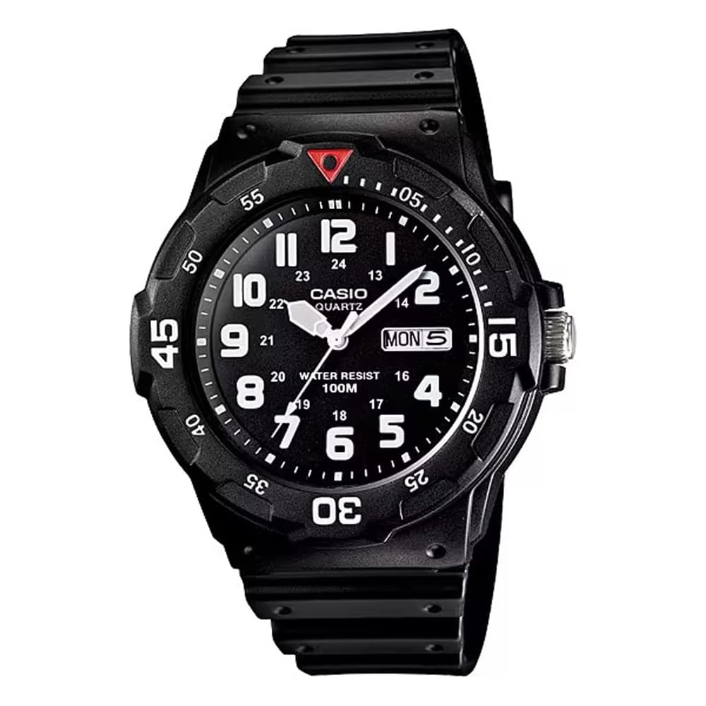 Casio Стандартные кварцевые наручные часы MRW-200H-1BV Мужские Черный Арабский циферблат Международная модель