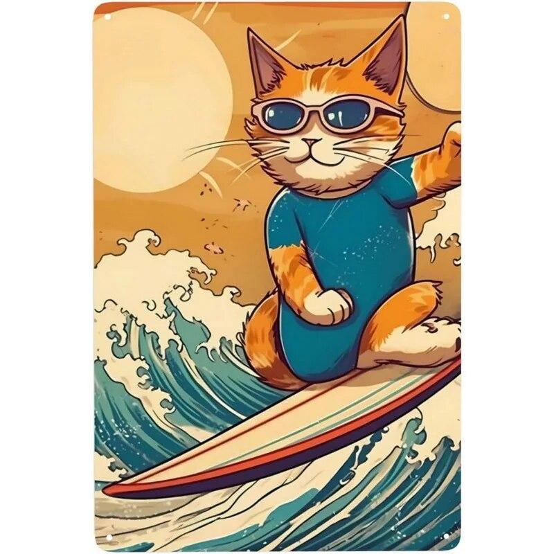 Нет кофе, нет работника, кот, металлические жестяные таблички, подарок для любителей кошек, винтажная табличка, металлический человек, пещерный бар, паб, клуб, кафе, украшение на стену дома