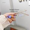 Classic Anti Blue-ray Metal Rimless Frame Glasses Unisex Optical Glasses Ultralight Myopia Glasses Diopter 0 To -4.0 Eyewear
