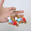 Handmade Knitted Dog Pendant Bag Decor Woven Key Ring Jewelry Gift Crochet Corgi Keychain  Backpack