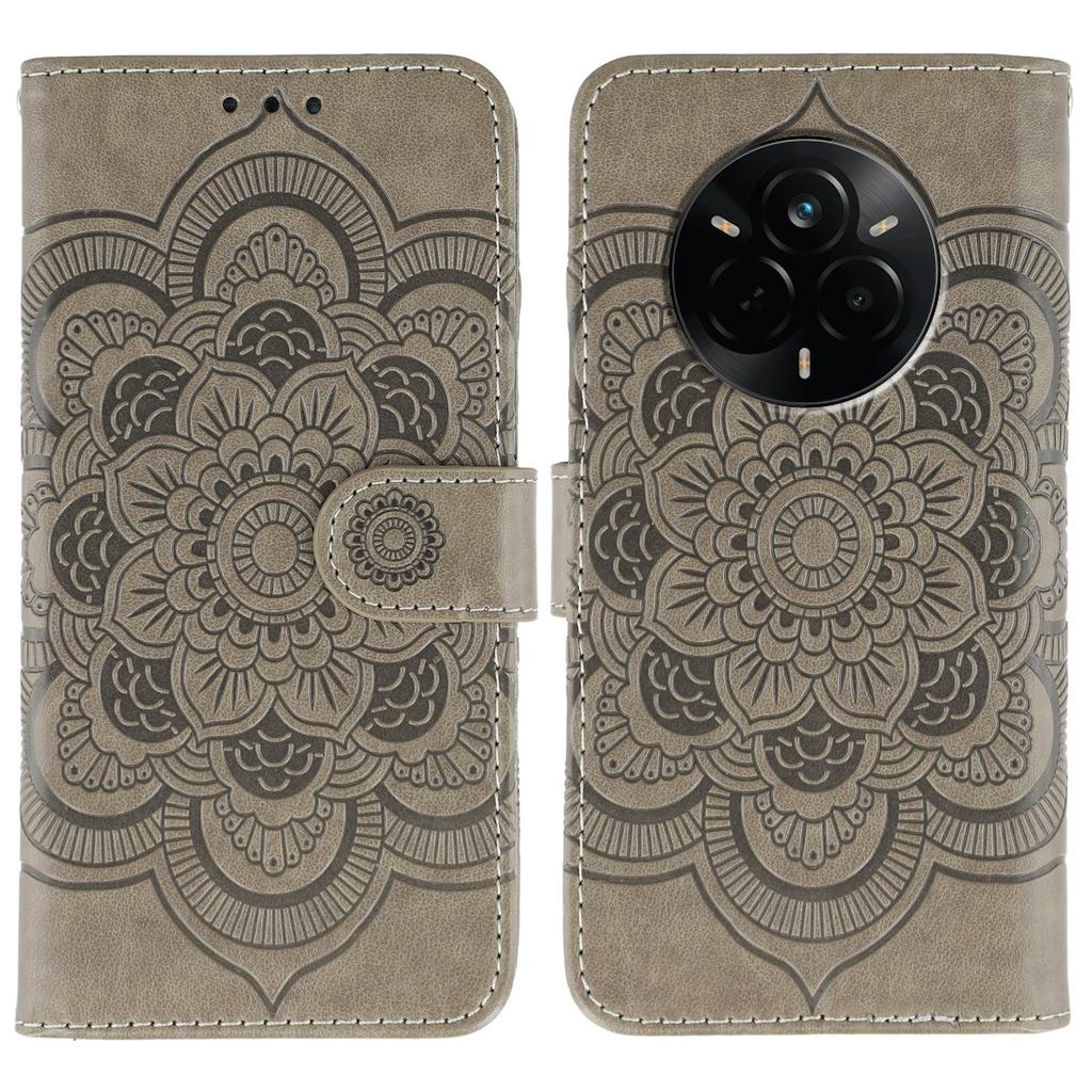 For Realme 14 Pro 5G Case PU Leather Mandala Imprinted Design Wallet Phone Cover