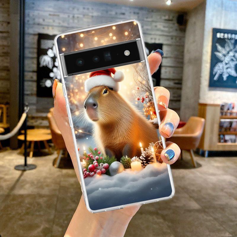 Чехол для телефона для Google Pixel 9 8 7 6 5 4 4XL Мягкий ТПУ 7A 6A 5A 4A 3A Pro XL 5G Прозрачный корпус Милый Капибара Fundas Сумки