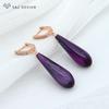 Fashion Rose Gold Color Water Drop Dangle Earrings For Women Wedding Elegant Cubic Zirconia Jewelry Gift