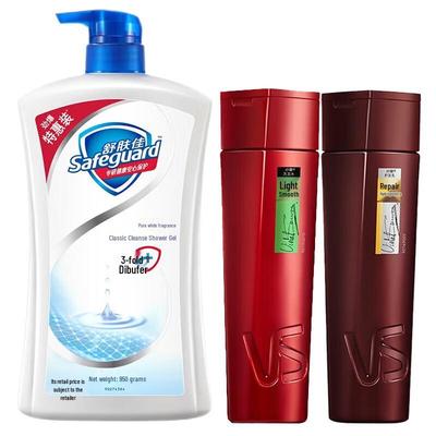 Набор средств по уходу за волосами Vidal Sassoon с гелем для душа Safeguard
