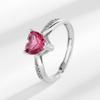 Новое поступление: Элегантное регулируемое кольцо с имитацией рубина и циркония для женщин