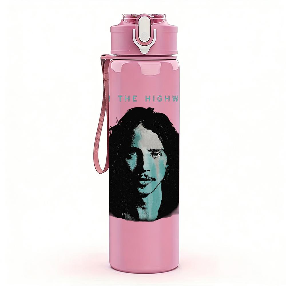 1PC Endangered dogs cage graphic print 750ml colorful plastic sports water bottle leakproof pop up lid with straw for outdoor work home use