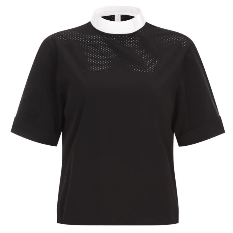 Shop Women Round Neck Mesh Span Golf ShorT Sleeve T shirT Beige Lb Wsh 20695