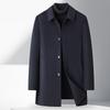 FAPAI Men's Winter Lapel Wool Blend Mid-length Overcoat