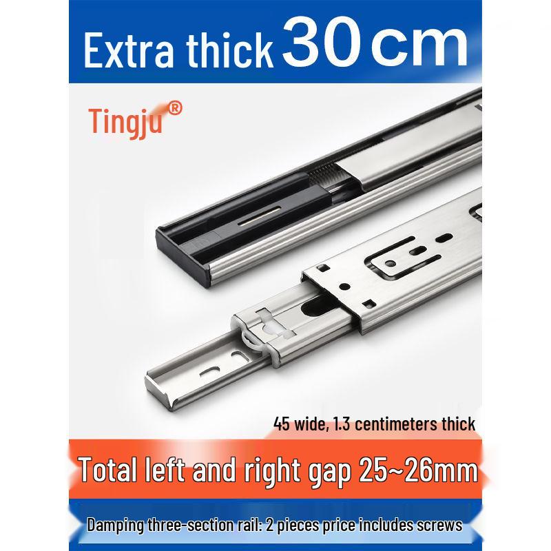 Бесшумные очень толстые направляющие для ящиков из нержавеющей стали с демпфированием отскока