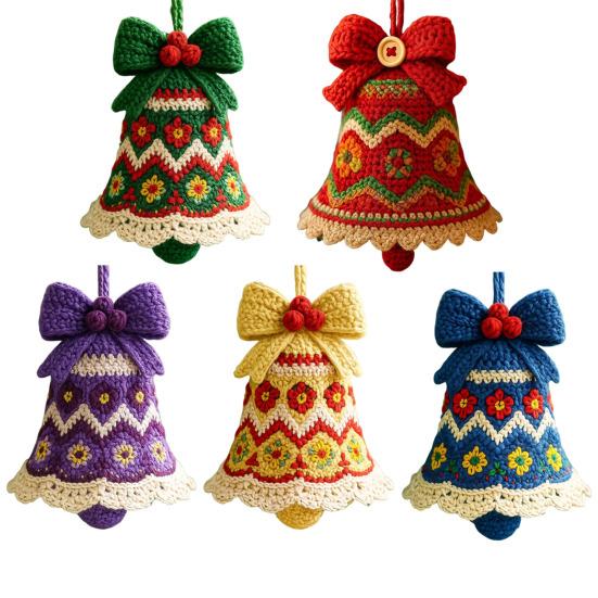 1/5 шт. Рождественский колокольчик ручной работы, вязаный Санта-Клаус, вязаный крючком, праздничное украшение, домашний сезонный декор