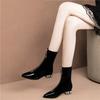 Женские носки, ботинки, женские ботильоны, 2025, чулки, весенние, со стразами, каблук, черные, новые женские резиновые сапоги