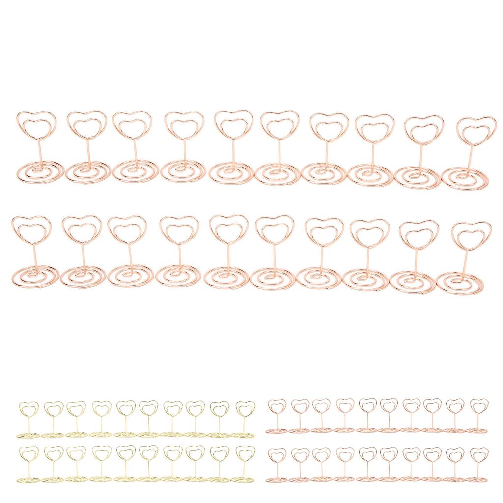 20 шт., держатель для номера в форме сердца, стабильный, прочный, металлический, широко используемый держатель для карточек для дома, Sc