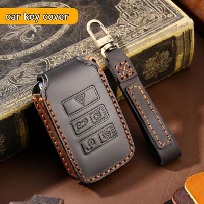 For Jaguar XJ XFL XF XE Range Rover Land Rover Discovery 5 Car Key Cover Handmade High End Genuine Leather Car Key Bag Accessory