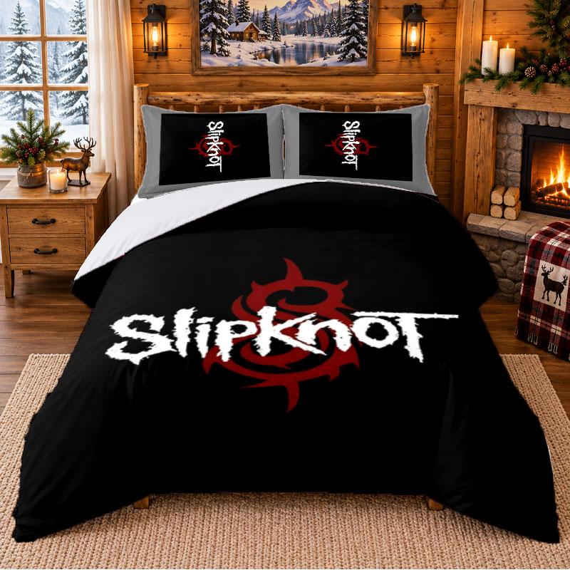 Slipknot Pattern Bedding 3Pcs Set Bed Sheet And Pillowcases For Indoor Bedroom