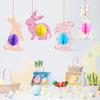 4 шт. подвески в виде пасхального кролика очаровательный внешний вид шнурок дизайн изысканный узор края легко повесить пасхальные кролики подвесные подвески товары для вечеринок