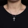D Color  4MM 2.1 Carat Moissanite Diamond Cross Pendant Necklace 925 Sterling Silver 18K Gold Plated Jewelry