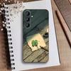 Чехол для телефона Samsung Galaxy A73, 21, 22, 32, 71, 53, 52, 51, 80, 5G с четырехлистным клевером, мягкий, черный.