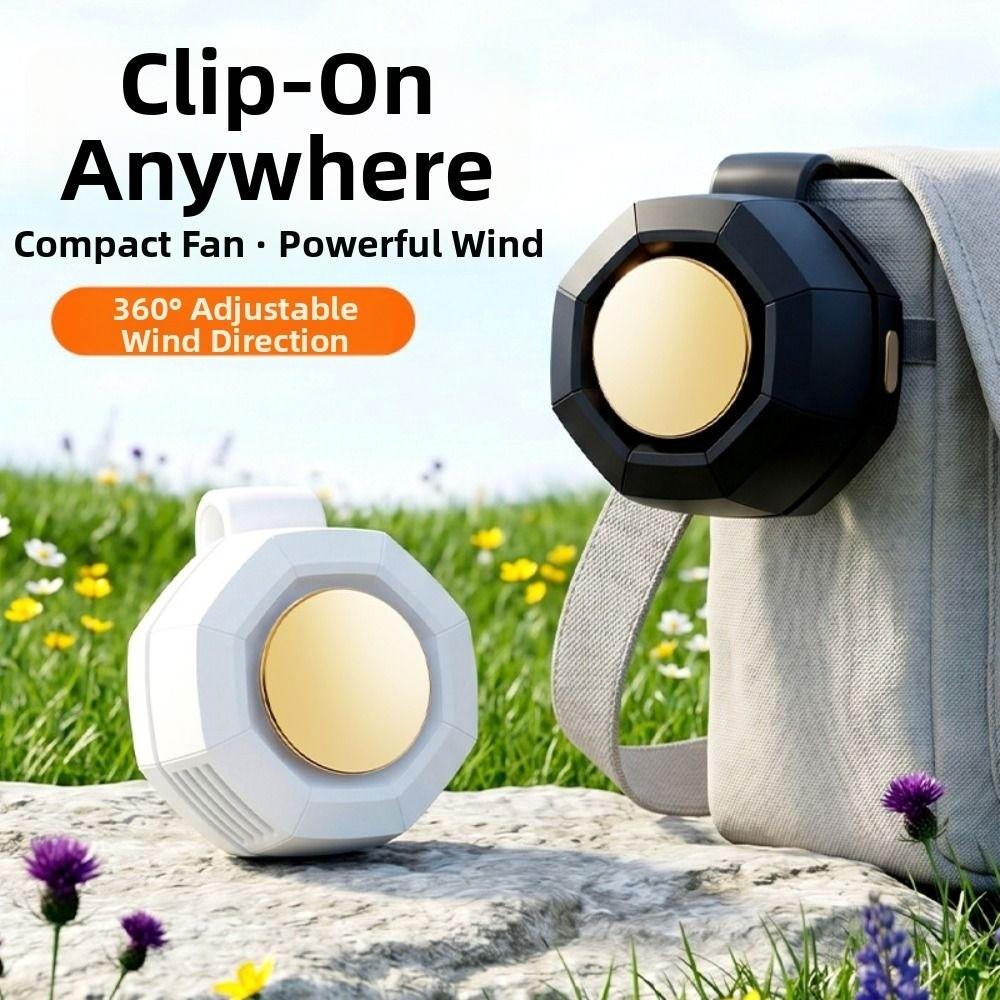 Wearable Clip-On Waist Fan Mute Mini Electric Fans Portable Cooling Clip Fan Camping