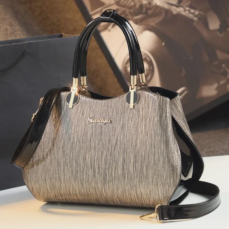 2024 Genuine Leather Stylish Handbags for Middle-Aged Women: Large Shoulder and Messenger Bags
