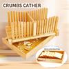 Bread Slicer for Homemade Bread - Bamboo Bread Cutter, Foldable Slicing Guide, Crumb Tray - Compact Bread Loaf Slicer for Cakes, Bagels, Loaves