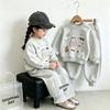 Милый набор для девочек Мультяшный принт Толстовка и Штаны 2-piece Outfit Малыш Корейский стиль Повседневная одежда