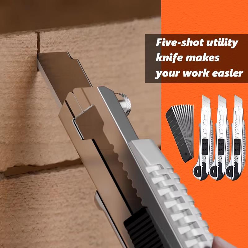 Многофункциональный нож для резки, выдвижной, острый, прочный, стальной, лезвие 18 мм, профессиональный электрик для резки бумаги
