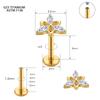 Ready to Ship Classic 24K Gold Plated Titanium Labret Stud Body Jewelry with Zircon for Party & Engagement