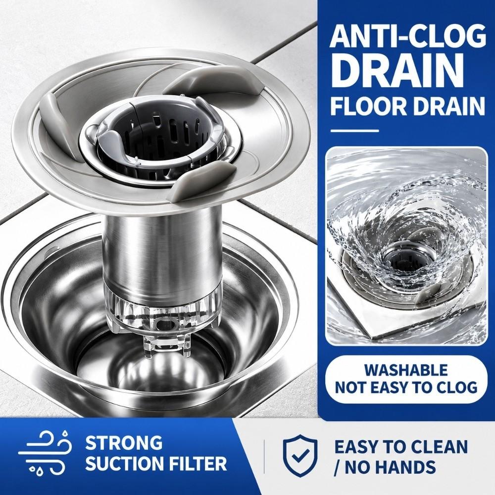 Magnetic Sealing Odor Proof Drain Core Turbine Guide Kitchen Sink Drain Floor Drain Bathroom