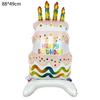 Stand Cake Balloons Large Happy Birthday Balloon New Aluminum Film Balloon  Background Decoration