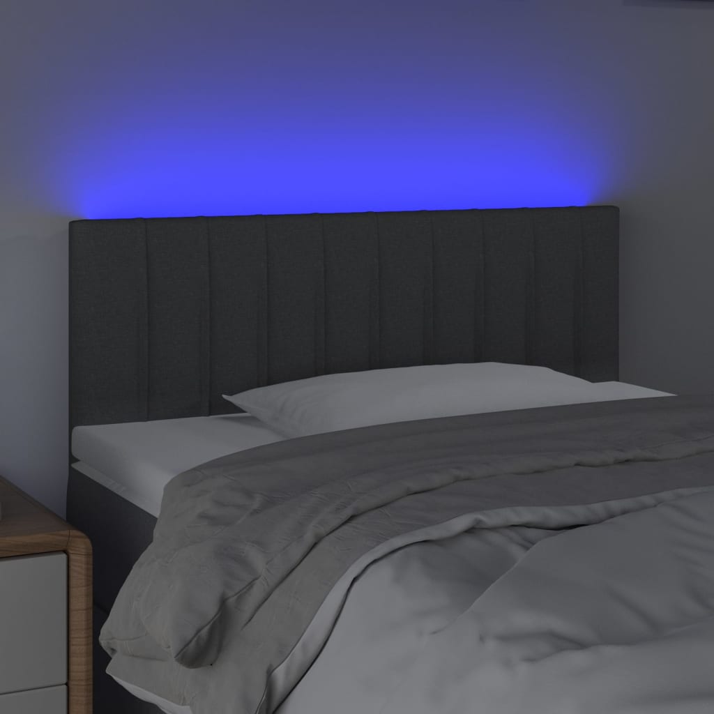 LED Headboard Dark Grey 100*5*78 88 cm Fabric