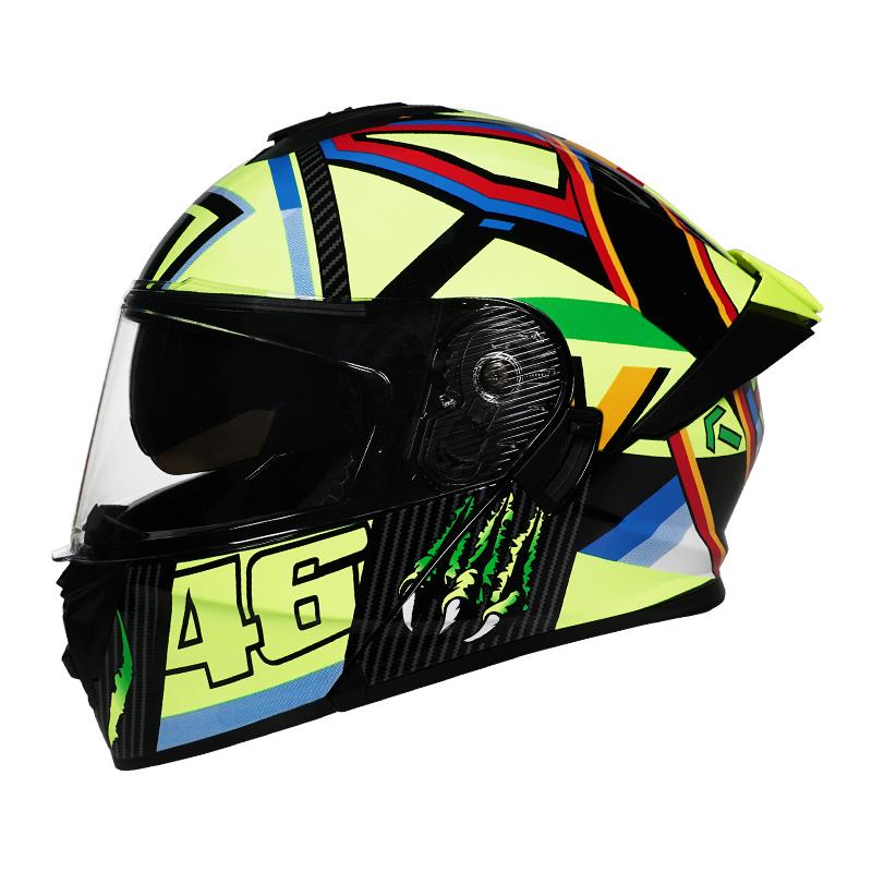 Персонализированный шлем для внедорожного мотоцикла с защитой от зимы, двойным стеклом, стильный, унисекс, сертифицирован DOT, материал ABS