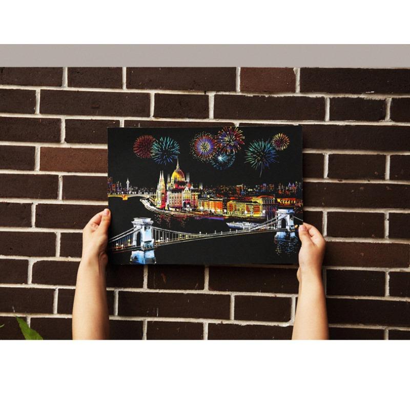 1 шт. Украшения для стен на тему домашнего благоустройства, праздничные акции, ежедневное украшение дома, ночной город, ежедневные настенные картины