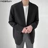 INCERUN Мужская однотонная легкая куртка на одной пуговице, повседневный офисный костюм, пиджак