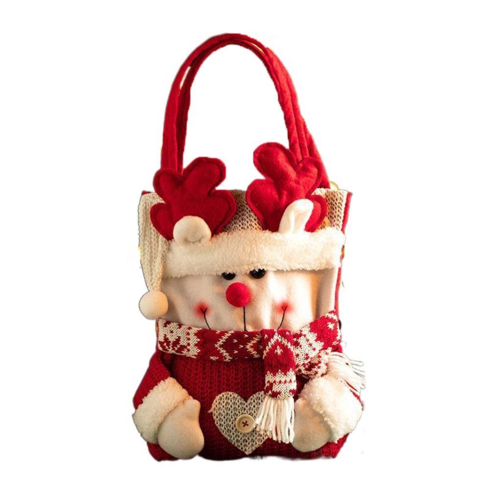 Large Capacity Christmas Packing Bag Cartoon Gifts Candy Bag Creative Christmas Handbag  Xmas Gift