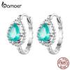 Authentic 925 Sterling Silver Blue-green Dewdrop Ear Buckles for Women Birthday Gift Fine Jewelry