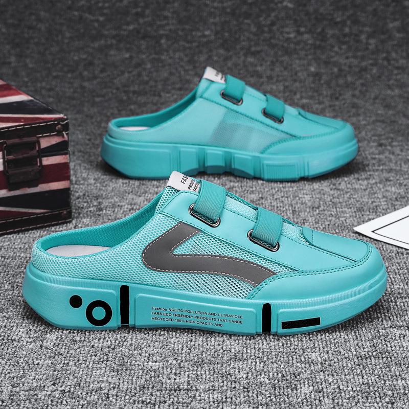 Мужская обувь из парусины 2025 года, лето, новые, дышащие, сетчатые, повседневные, универсальные, легкие, с мягкой подошвой, мужские тапочки-мешки