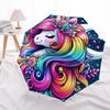 1pc Rainbow Unicorn Fantasy Umbrella with Plastic Handle,Suitable for All Seasons Home Travel Outdoor UmbrellaDD774
