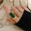foxanry Женские обручальные кольца золотого цвета, новая мода, креативный дизайн, зеленый камень, Франция, винтажные вечерние украшения для невесты