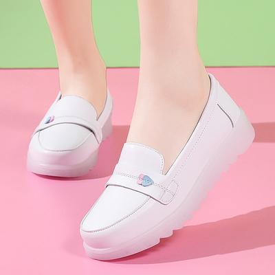 Туфли медсестры для женщин, средний каблук, круглый носок, толстая подошва, перфорированные, противоскользящие, износостойкие