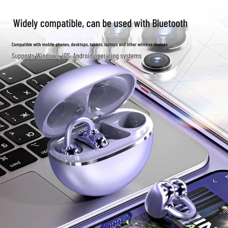 Premium GTS26 Wireless Ear-Clip Bluetooth Earphones for Huawei & Sony with High-Fidelity Noise Canceling