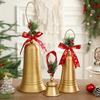 Christmas Bell Hanging Ornaments Rustic Metal Bell Decoration with Artificial Pine